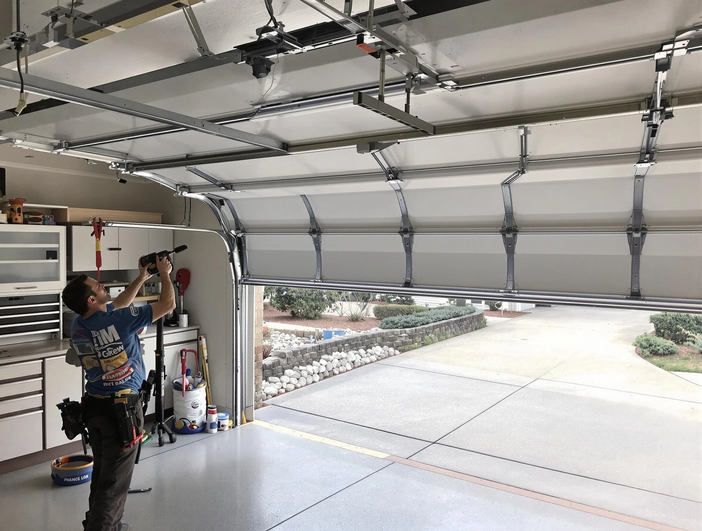 Garage door track repair service by Peabody Garage Door Repair in Peabody