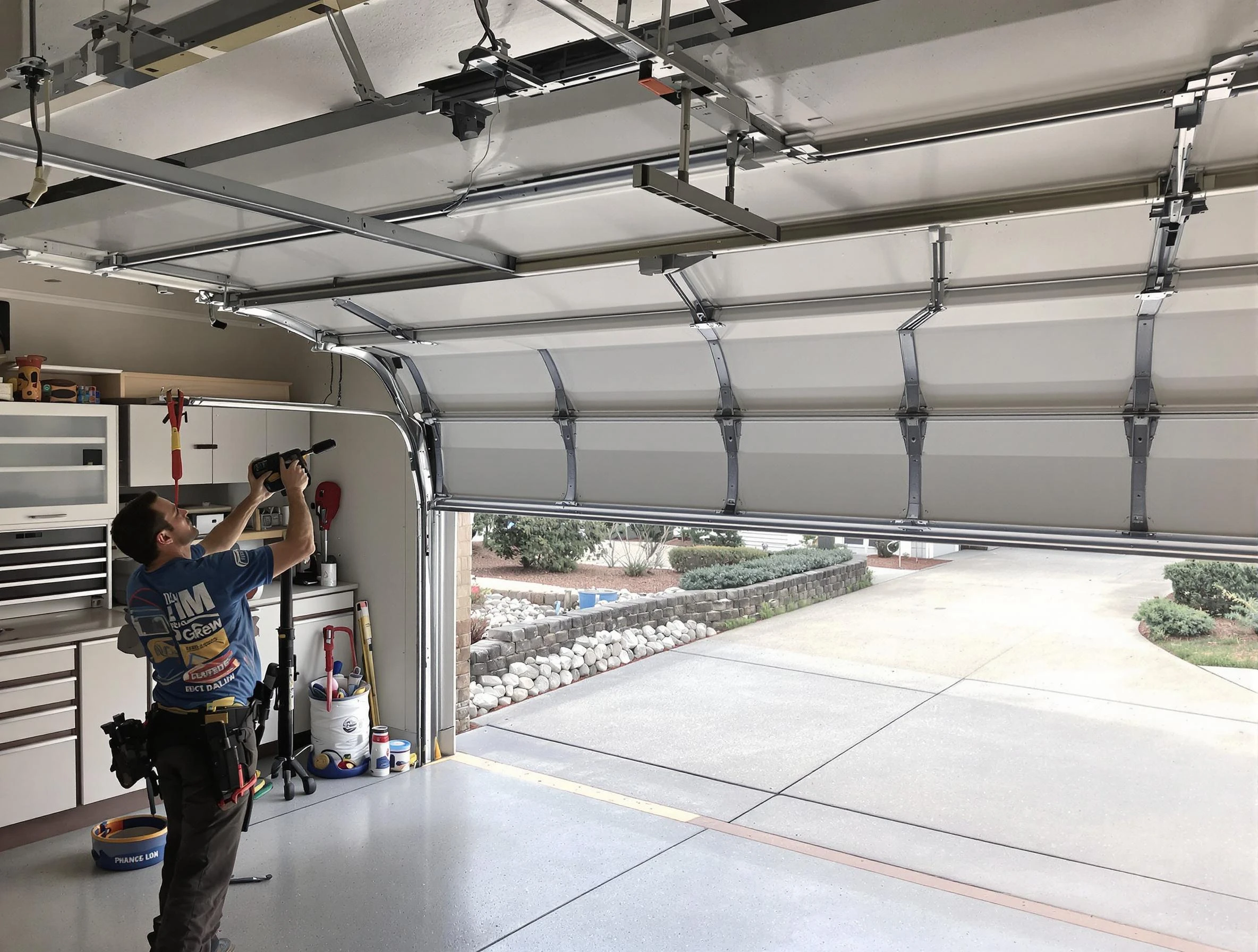 Garage door track repair service by Peabody Garage Door Repair in Peabody